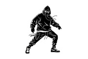 Hooded Street Ninja Silhouette, a Graphic by Gfx_Store (Thumbnail 4 of 10)