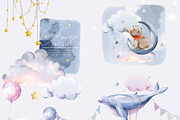 Fairy night Watercolor baby animals, an Animal Illustration by 60secondsArt (Thumbnail 4 of 9)