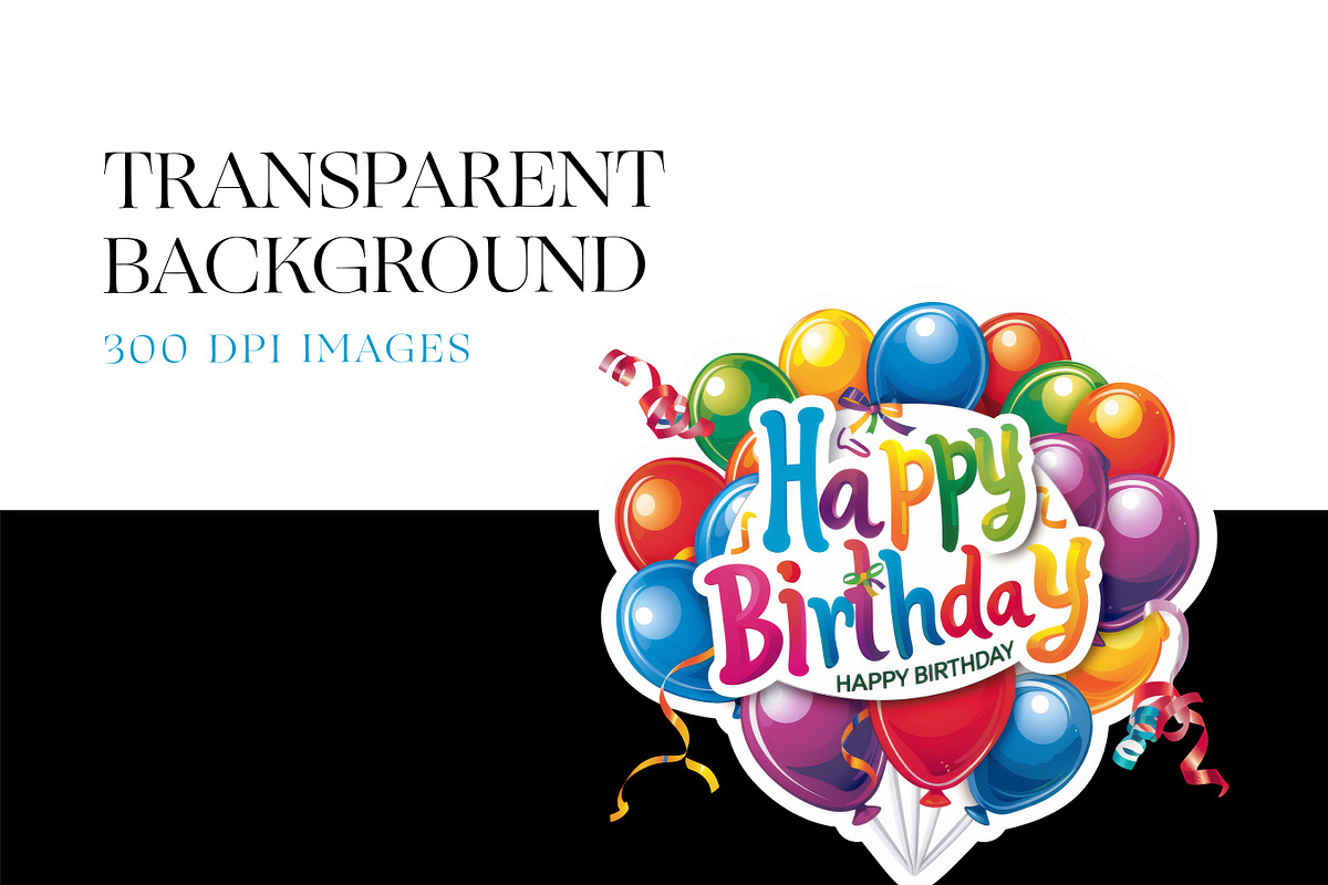 Happy Birthday Clipart, Birthday PNG, a Decorative Illustration by BrushstrokeArtGB (Photo 7 of 9)