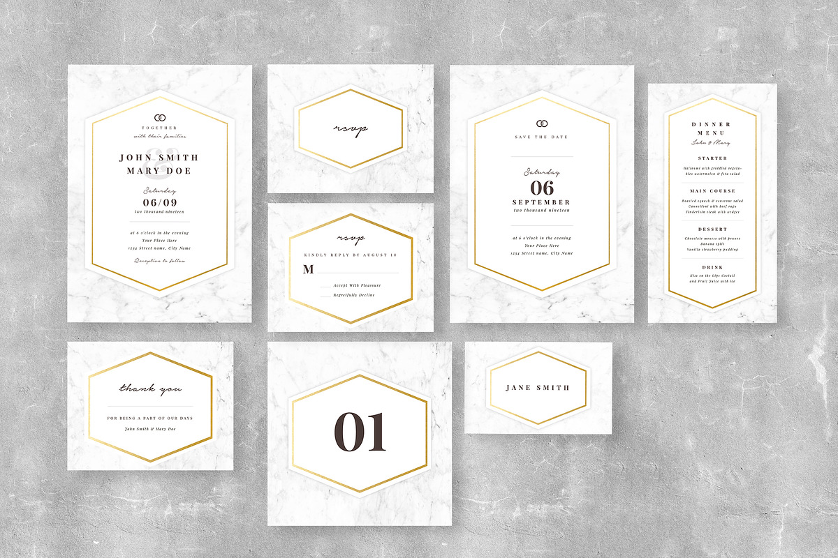 Marble Wedding Invitation Suite, an Invitation Template by Vynetta (Photo 5 of 5)