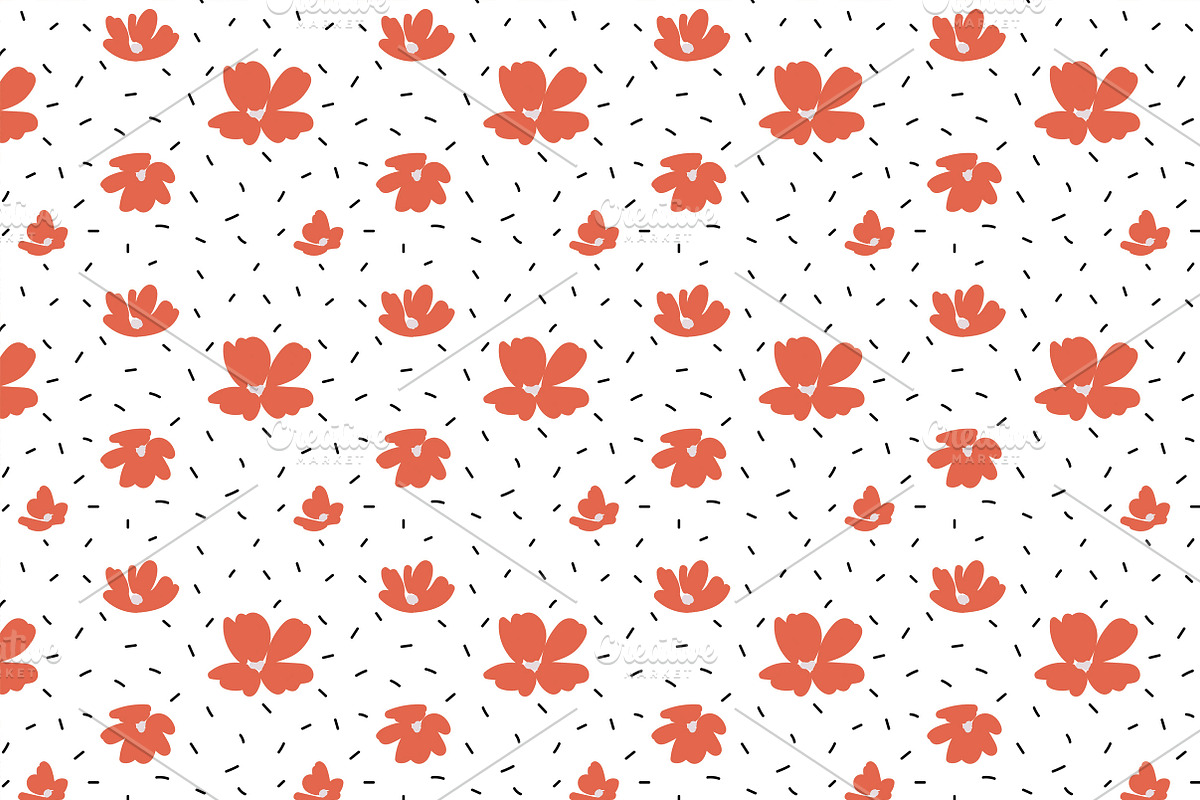 Red flowers patterns, a Pattern Graphic by Lyolya Profitrolya (Photo 2 of 5)