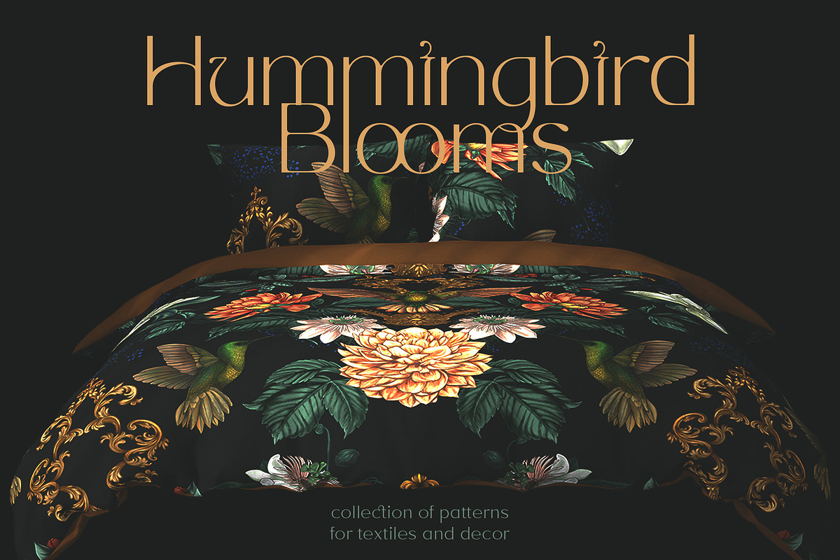 Seamless patterns Hummingbird Blooms, a Pattern Graphic by Yana Dobrik (Photo 8 of 14)