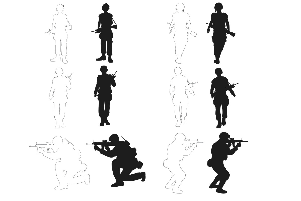 Soldier Figure Poses Set 1, 72 Poses, a Brush Add-On by Disasterology Ink (Photo 6 of 10)