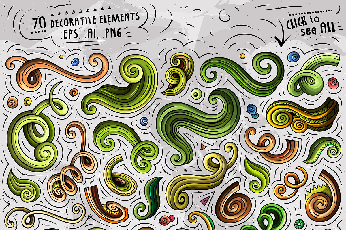 Summer Nature Cartoon Objects Set, a Decorative Illustration by BALABOLKA (Photo 3 of 3)