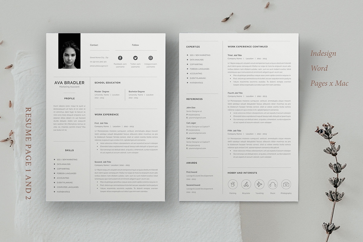 Resume / Cv / Ava, a Resume Template by Astut (Photo 3 of 6)