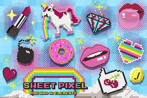 Sweet Pixel Art Clipart Collection
