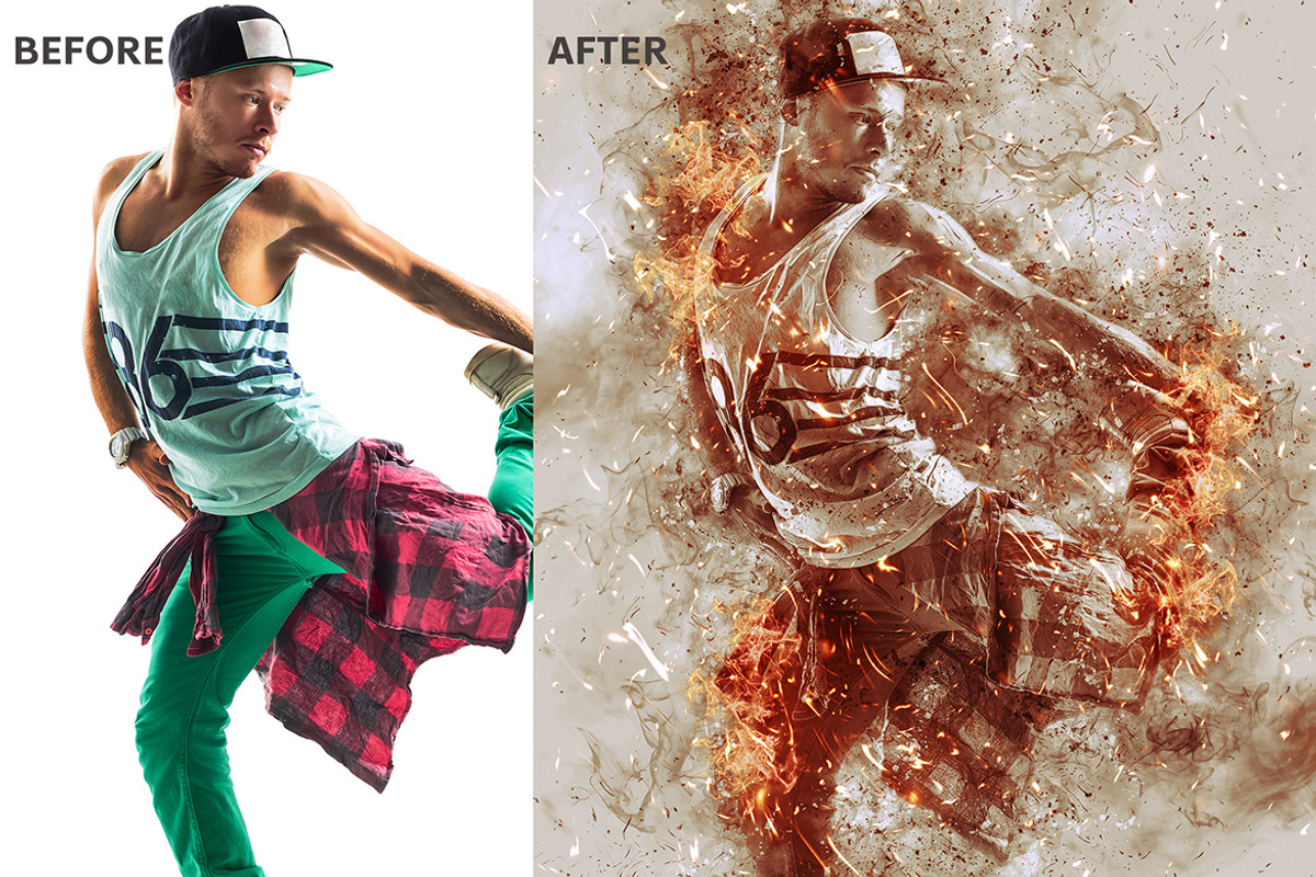 Smoke & Fire Photoshop Action, an Action Add-On by AB-TheDesigner (Photo 5 of 5)