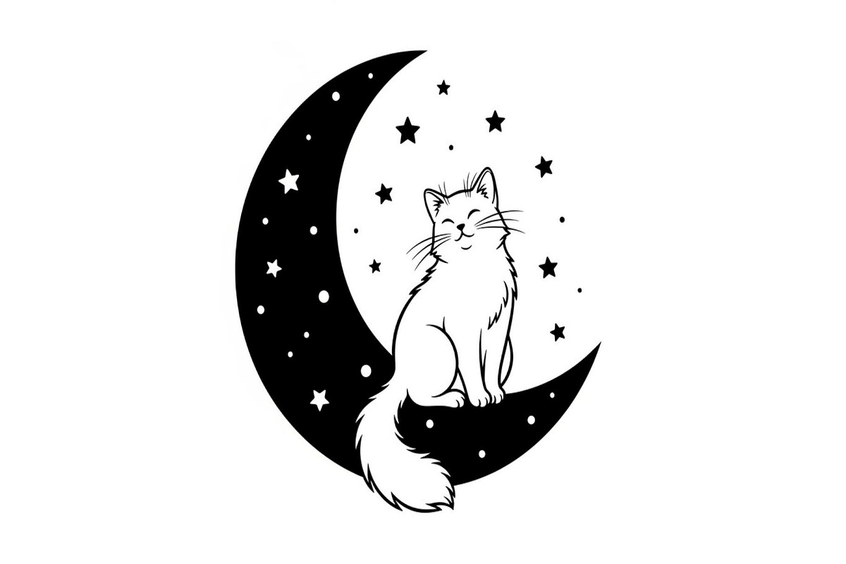 50 Cat Moon Silhouette Vector Bundle, an Illustration by jahid234 (Photo 11 of 51)