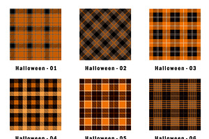 Halloween Tartan Seamless Pattern