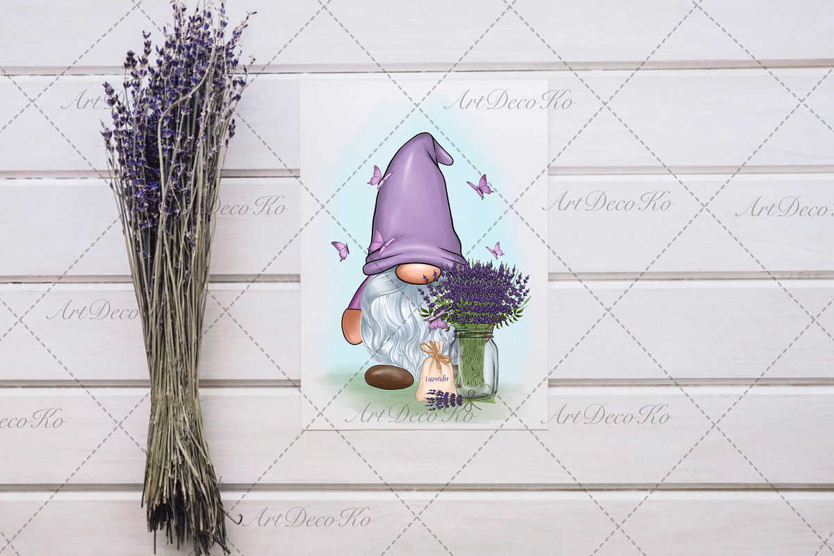 Lavender Gnome PNG Clipart, a Person Illustration by DekoArt (Photo 3 of 3)