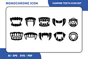 Vampire Teeth Halloween Icon Set, a Solid Icon by Fontmine Studio (Thumbnail 1 of 3)