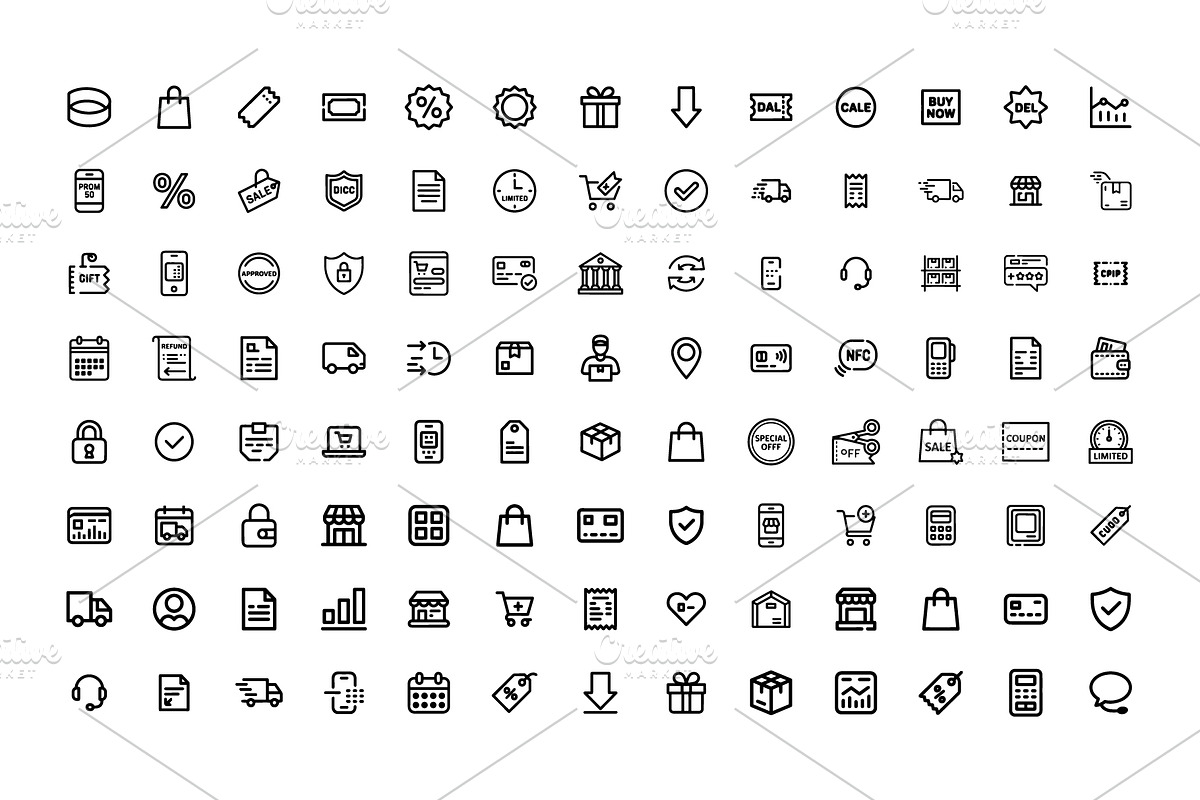E-Commerce & Shopping Line Icons, an Outline Icon by gstudiovect21 (Photo 5 of 5)