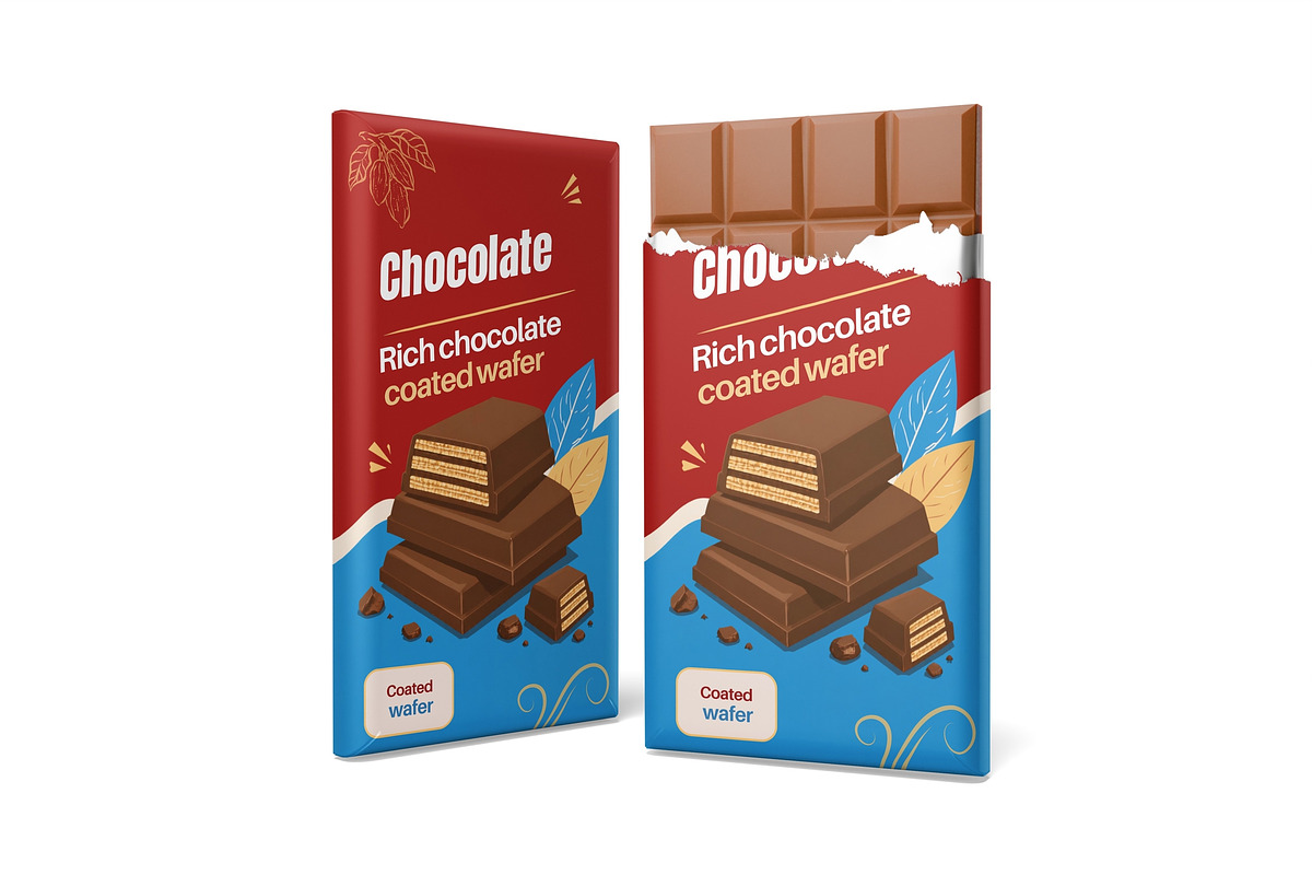 Chocolate Bar Opened Mockup Set, a Packaging Mockup by DSNA Mockup (Photo 4 of 5)
