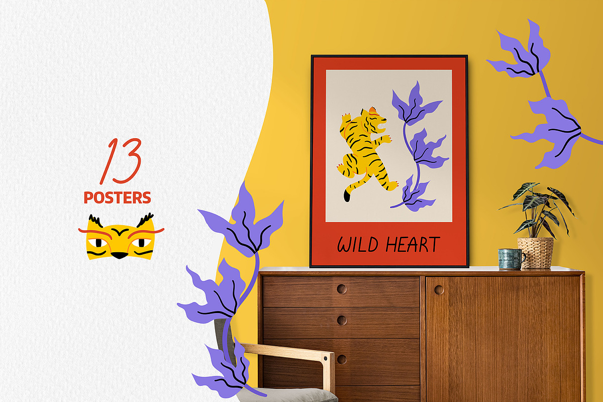 Asian tigers | Cliparts, Posters, an Animal Illustration by Felizabeth Design (Photo 9 of 15)