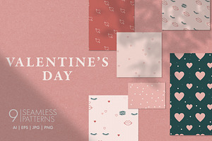 Valentine's Day Seamless Patterns