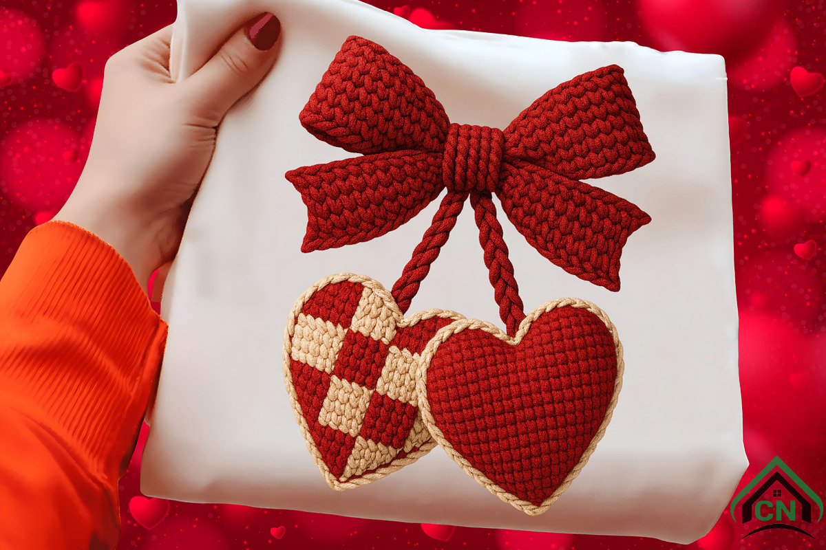 Faux Yarn Cherry Valentines PNG, an Illustration by Craft Nest (Photo 1 of 7)