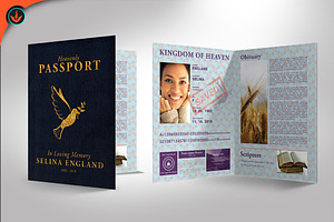 Funeral Program 16 Passport Theme