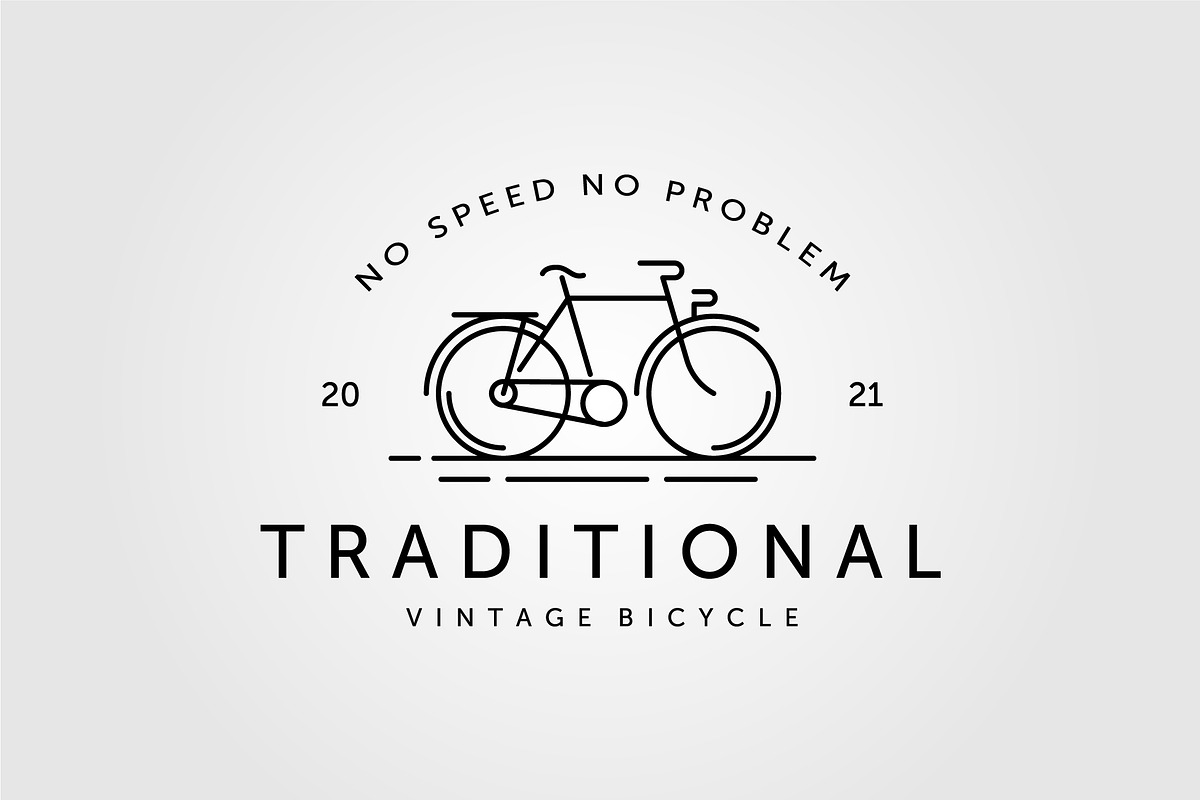 traditional bicycle bike line art, a Branding & Logo Template by lawoel