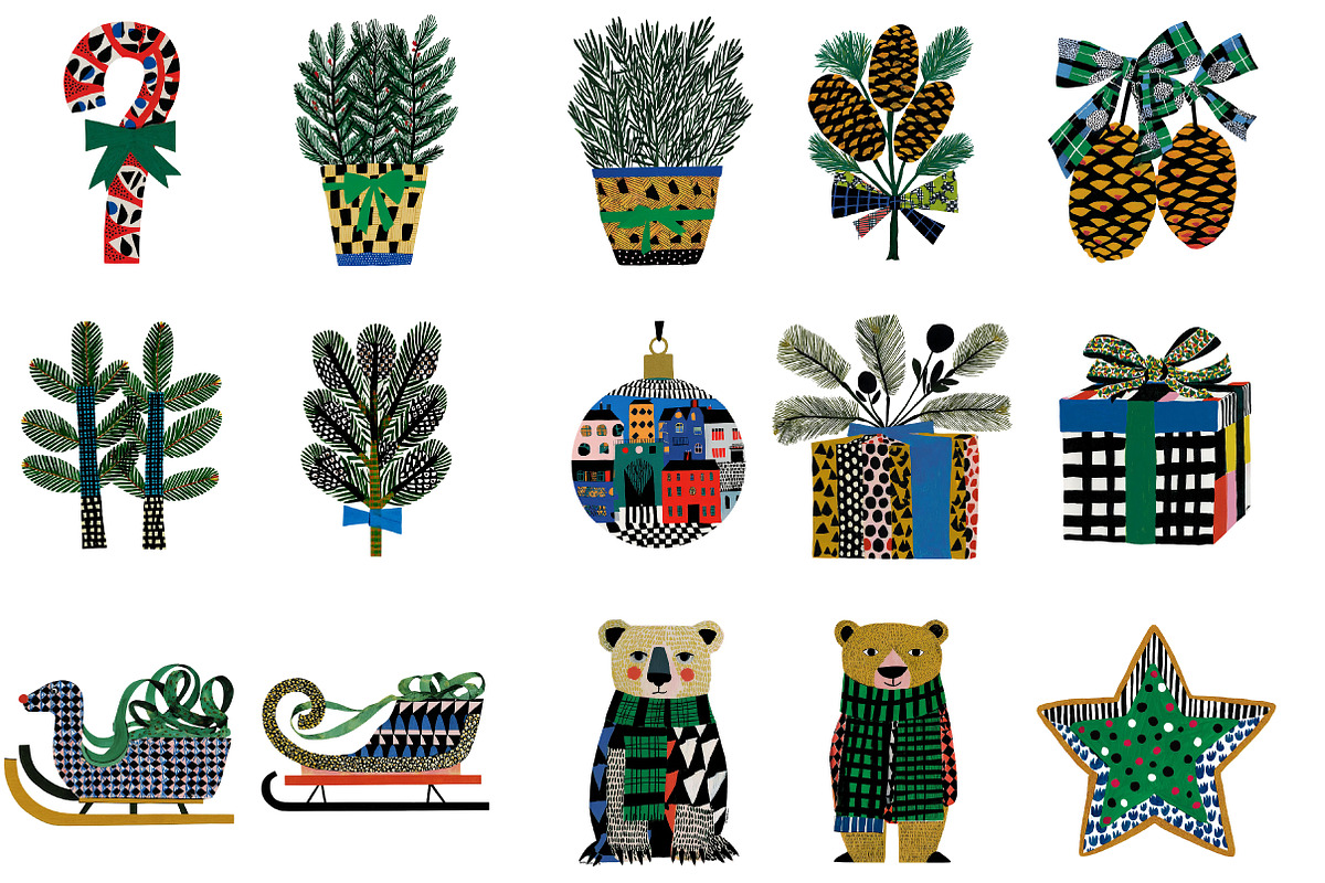 Neutral Christmas Clipart Bundle, an Illustration by Designworld (Photo 4 of 6)
