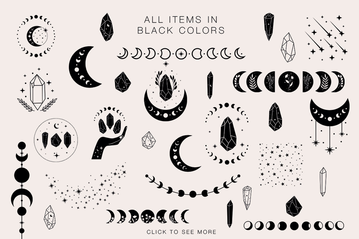Boho moon & stars Illustrations set, an Illustration by Art Dari Autumn (Photo 12 of 15)