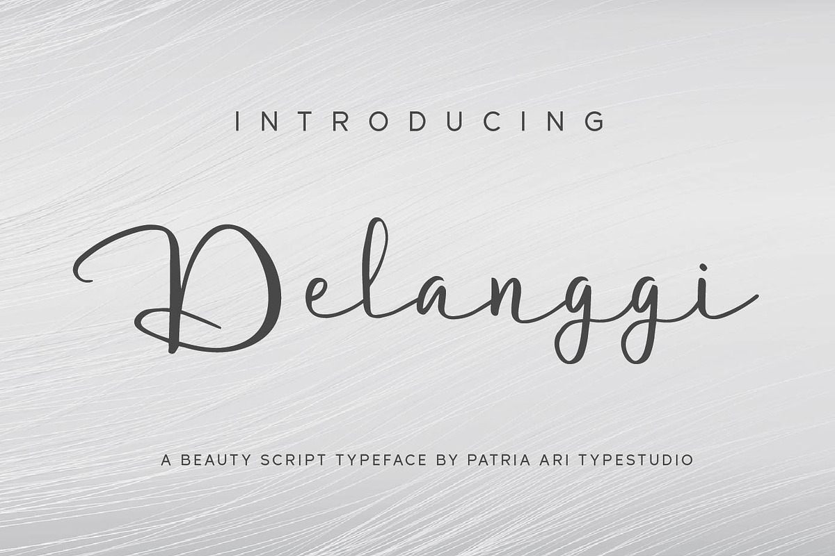 Delanggi - Handwritten Script Fonts, a Script Font by Patria Ari (P4tcreativa) (Photo 1 of 9)
