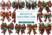 Coquette Christmas Bow Clipart, an Illustration by CreationArt (Thumbnail 1 of 5)