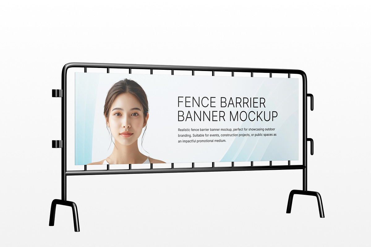 Fence Barrier Banner Mockup, an Advertising Mockup by SLAB! Design (Photo 4 of 5)