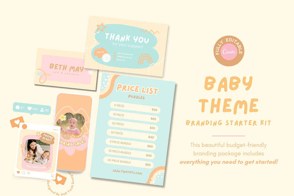 Baby Theme Branding Starter Kit, a Branding & Logo Template by Hell Yeah Designs (Photo 2 of 15)