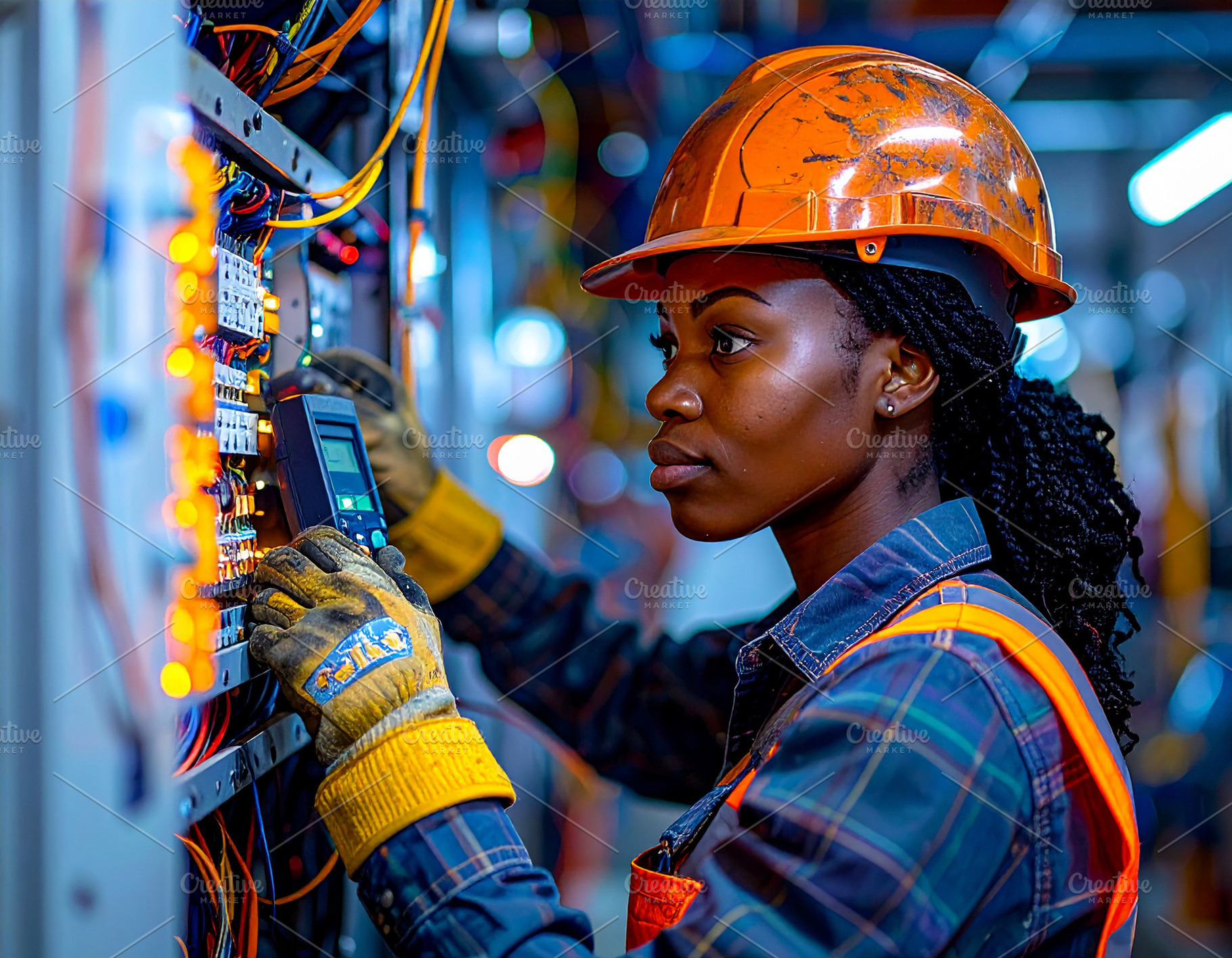 Young electrician installing electrical wiring and wall outlets, a Photo by DanFLCreativo