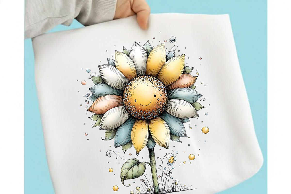 Whimsical Summer Garden Watercolor, an Illustration by designcity5 (Photo 3 of 5)