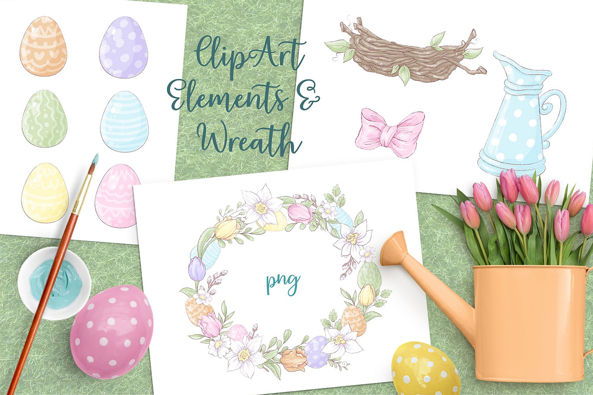 Gnome Easter Digital Clipart., a Decorative Illustration by Yuliya Art (Photo 5 of 9)
