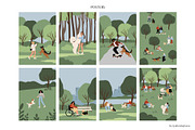 People and dogs in park illustration, a Person Illustration by LyubovZaytseva (Thumbnail 3 of 22)