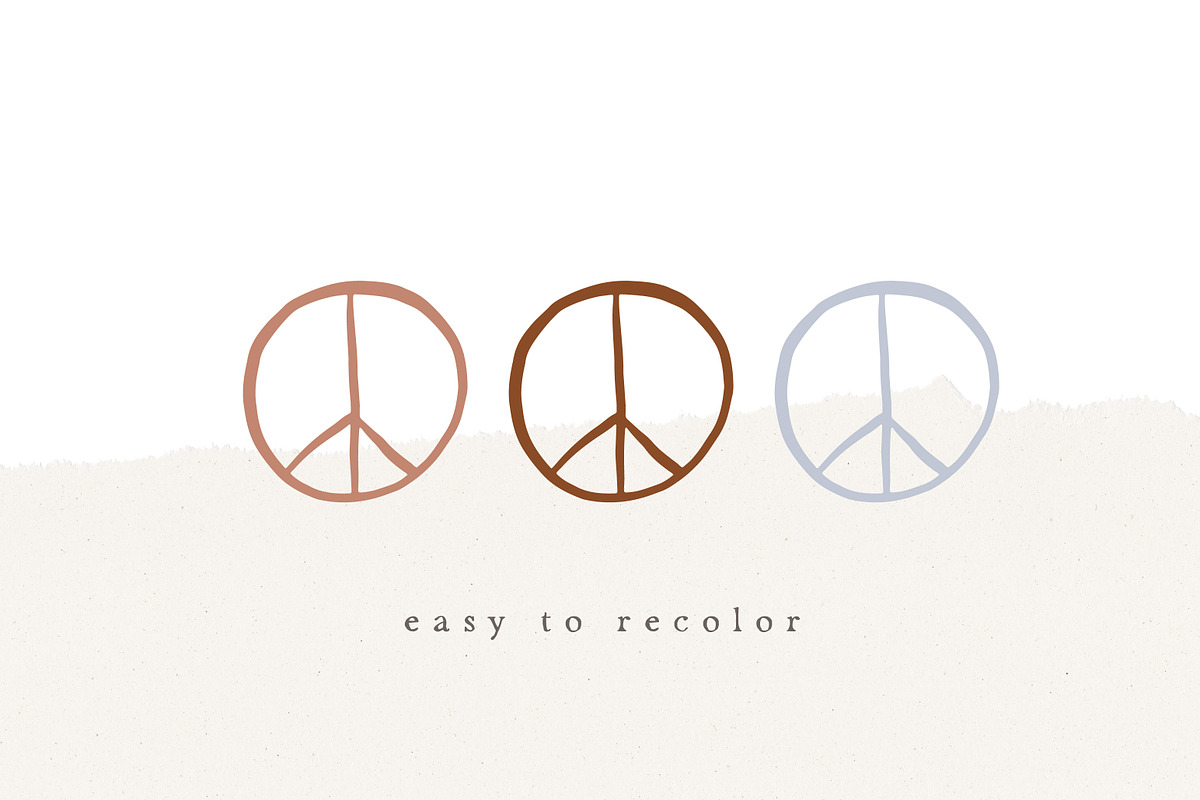 peace sign / boho bundle, an Animal Illustration by KruthDesign (Photo 3 of 6)