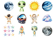 Watercolor Uter Space Clipart, a Seasonal Illustration by Design Market (Thumbnail 4 of 4)