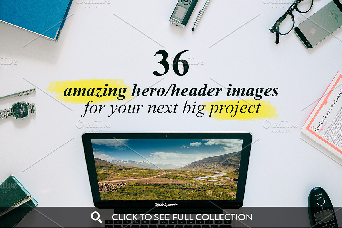 MEGA BUNDLE - 87 Hero/Header images, an iPad Mockup by Madebyvadim (Photo 4 of 5)
