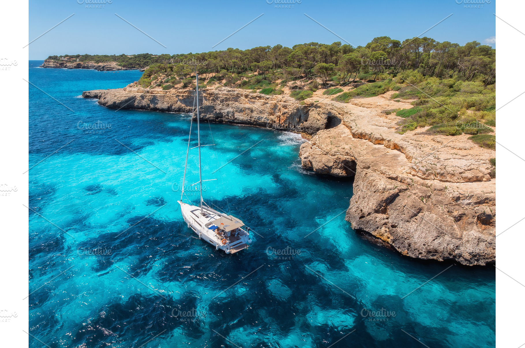 Aerial view of luxury yachts and, a Transportation Photo by den-belitsky