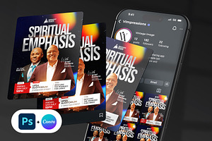 Spiritual Church Flyer Portrait, a Social Media Template by Vintage Impressions