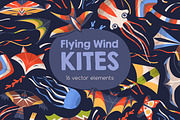 Flying wind kites set, an Animal Illustration by Good Studio (Thumbnail 1 of 2)