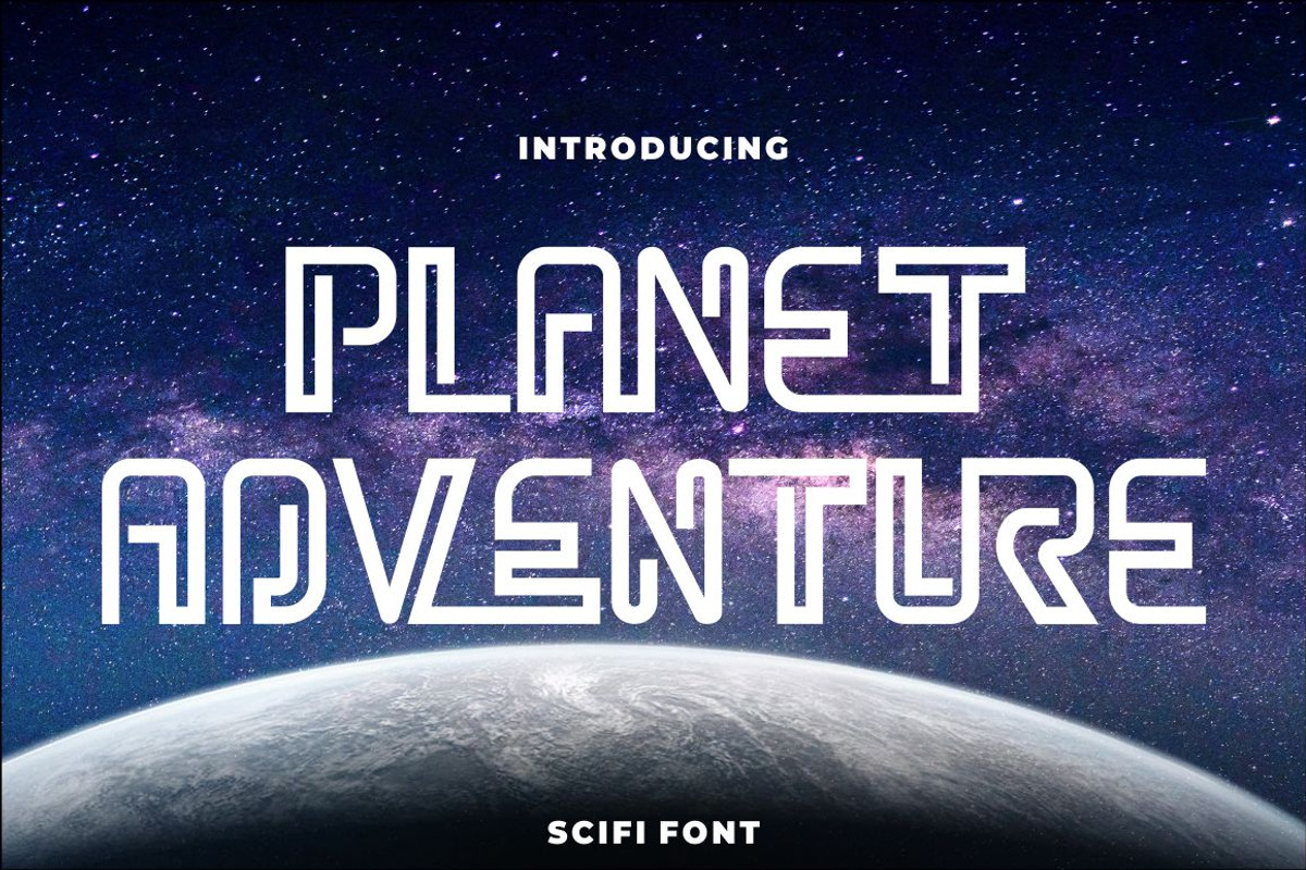 Planet Adventure - Scifi Font, a Font by PutraCetol Studio (Photo 1 of 11)