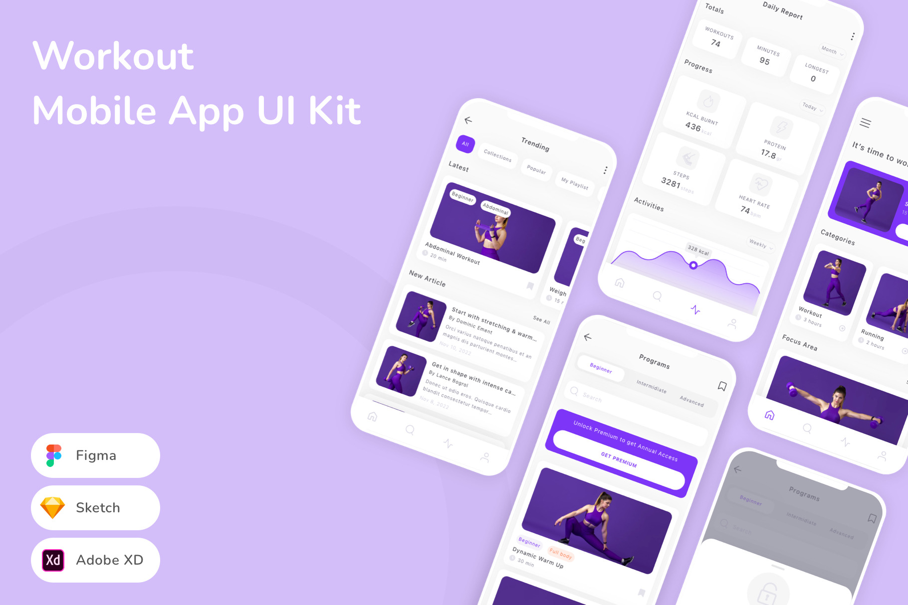 Workout Mobile App UI Kit, an UI Kit Template by Betush