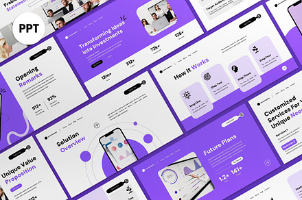 Investments Pitch Deck PPT, a Presentation Template by graphicook