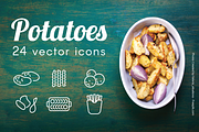 POTATOES - vector line icons, an Outline Icon by marusdesign (Thumbnail 1 of 2)
