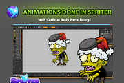 Christmas Zombies Character Sprites, an Illustration by CreativeGameArt (Thumbnail 4 of 4)