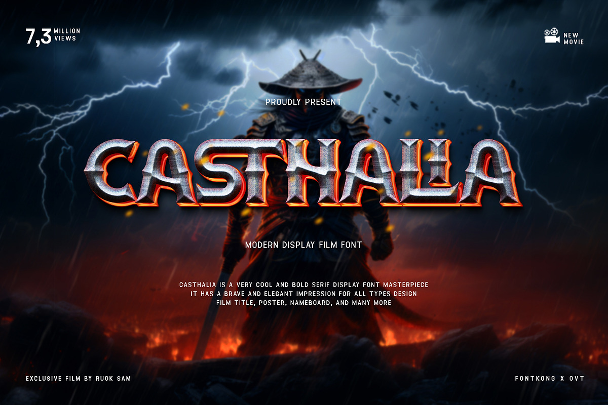Casthalia - Modern Display Film Font, a Serif Font by overlaytemplates (Photo 1 of 5)