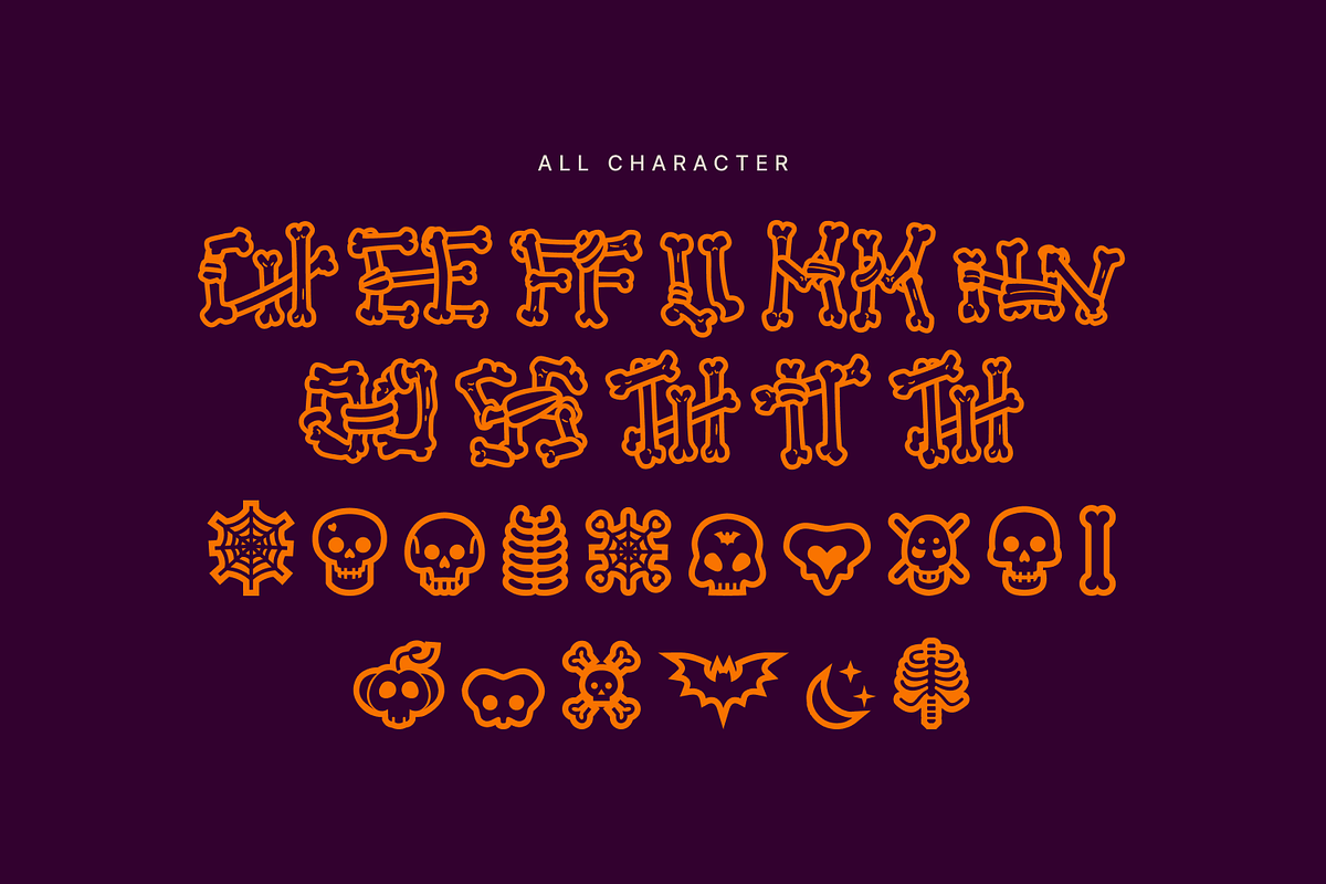Ghoul Bones Display Font, a Symbol Font by Helotype (Photo 6 of 6)