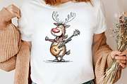 Quirky Funny Christmas Reindeer, an Illustration by Canvas Craft (Thumbnail 7 of 7)