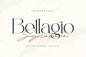 Bellagio Signature Font Duo, a Serif Font by Aqeel_Art