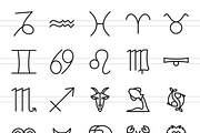 24 Zodiac Line Icons, an Outline Icon by IconBunny (Thumbnail 2 of 3)