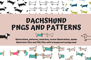 Dachshund patterns and illustrations