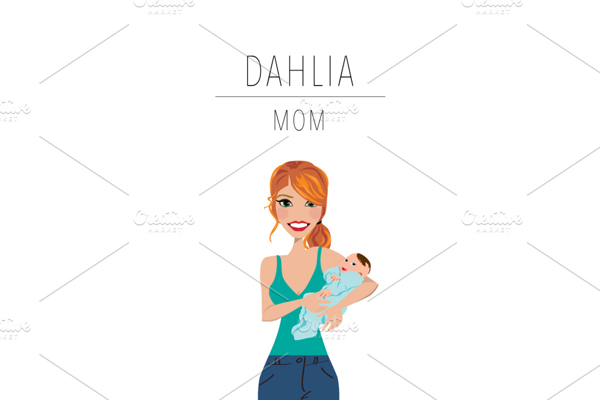 Mom & Baby Portrait Clip Art, a Person Illustration by Lauren Lesley Studio (Photo 6 of 33)